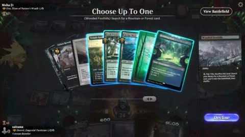 Watch MTG Arena Video Replay - Derevi, Empyrial Tactician by saitama VS Uro, Titan of Nature's Wrath by Moha Ft - Historic Brawl