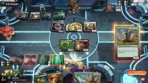 Watch MTG Arena Video Replay - Gruul Midrange by saitama VS Selesnya Midrange by FellowTraveler - Premier Draft