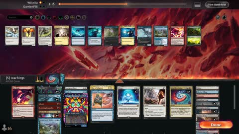 Watch MTG Arena Video Replay - Jeskai Control by DamienF16 VS Dimir Aggro by Willzilla - Traditional Standard Ranked