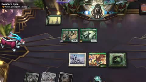 Watch MTG Arena Video Replay - Thalia and The Gitrog Monster by saitama VS Nissa, Resurgent Animist by Domènec Roca - Historic Brawl