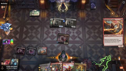 Watch MTG Arena Video Replay - Rakdos Aggro by CunicoliGoblin VS Mono White Aggro by McDolar - Alchemy Play