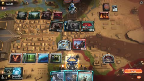 Watch MTG Arena Video Replay - UBRG Midrange by DamienF16 VS Gruul Aggro by Auxin89 - Premier Draft