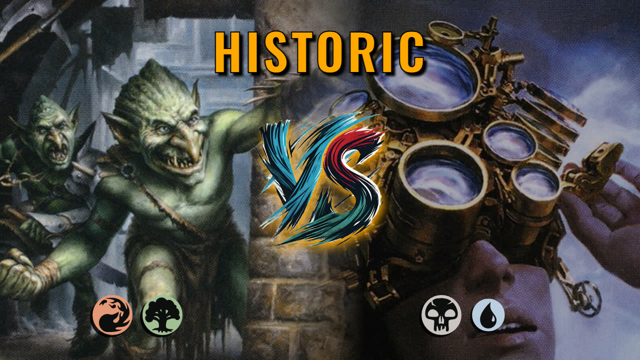 Watch MTG Arena Historic Video - Gruul Aggro by CunicoliGoblin VS Dimir Control by m0xfuzz - 17389c