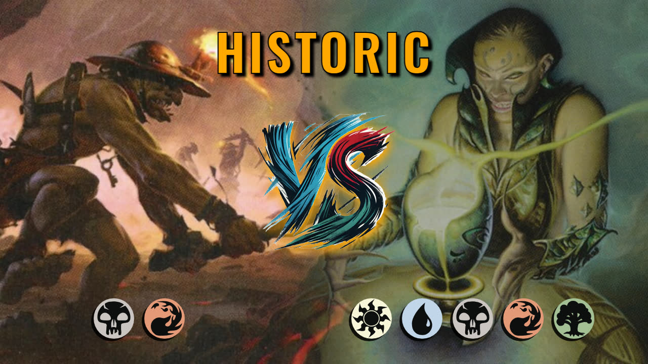 Watch MTG Arena Historic Video - Rakdos Aggro by CunicoliGoblin VS 5 Color Midrange by ETLJ01 - f00877