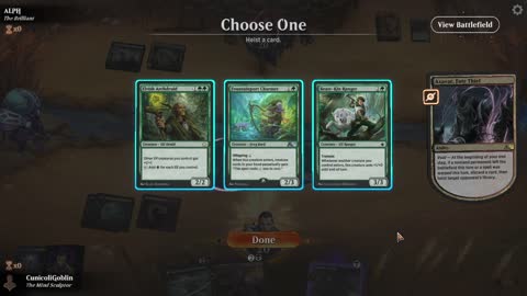 Watch MTG Arena Video Replay - Mono Black Aggro by CunicoliGoblin VS Mono Green Aggro by ALPH - Alchemy Play