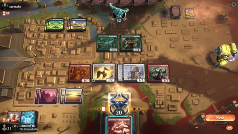 Watch MTG Arena Video Replay - Boros Aggro by DamienF16 VS Golgari Midrange by saertahr - Premier Draft