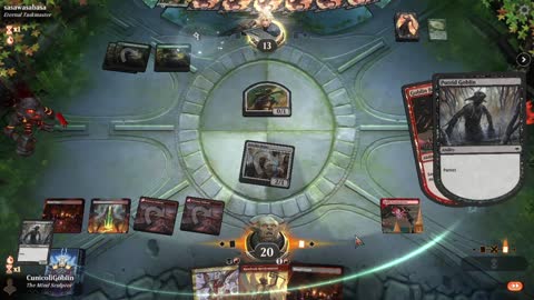Watch MTG Arena Video Replay - Rakdos Aggro by CunicoliGoblin VS Temur Midrange by sasawasabasa - Traditional Historic Play
