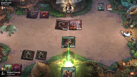 Watch MTG Arena Video Replay - Mono Green Midrange by Warped Concept VS Mono Red Aggro by Maj0rTom97 - MWM Standard Pauper