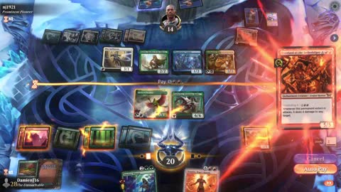 Watch MTG Arena Video Replay - Temur Midrange by DamienF16 VS Bant Midrange by nj1921 - Chromatic Cube Draft