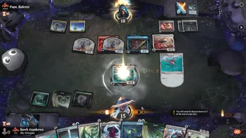 Watch MTG Arena Video Replay - Simic Control by Hawk Atankewo VS 5 Color Aggro by Papa_Rulezzz - Historic Ranked