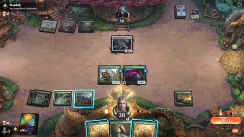 Watch MTG Arena Video Replay - Mono Green Aggro by utku VS 5 Color Midrange by Marduk - Standard Ranked