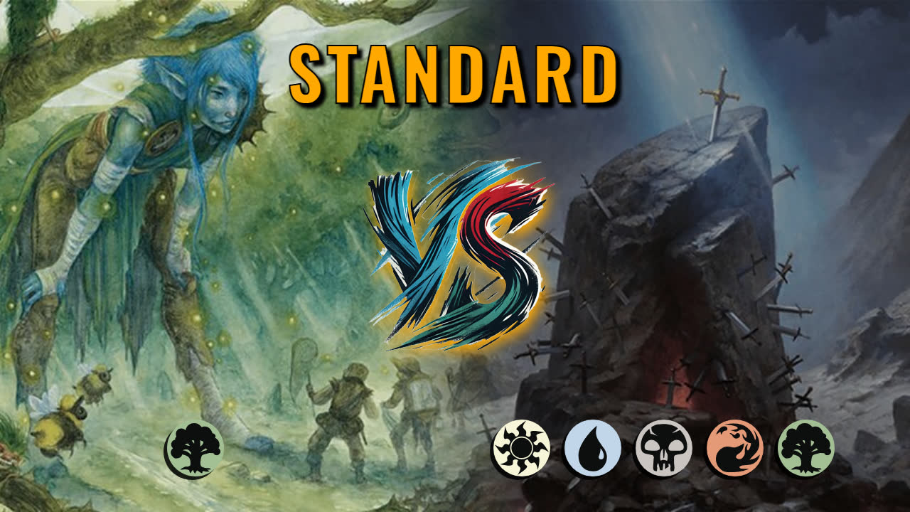 Watch MTG Arena Standard Video - Mono Green Aggro by utku VS 5 Color Midrange by Marduk - 6a7377