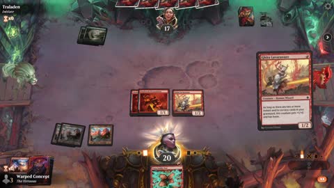 Watch MTG Arena Video Replay - Mono Red Aggro by Warped Concept VS Mono Green Midrange by Traladen - MWM Standard Pauper