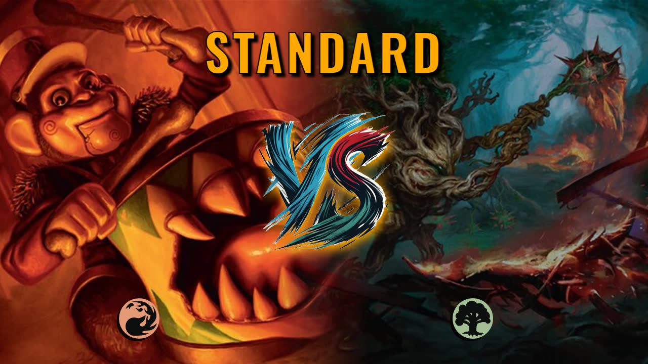 Watch MTG Arena Standard Video - Mono Red Aggro by Warped Concept VS Mono Green Midrange by Traladen - b8cec6