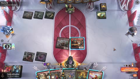 Watch MTG Arena Video Replay - Rakdos Aggro by CunicoliGoblin VS Jund Midrange by Masta M - Alchemy Play