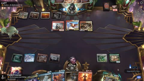 Watch MTG Arena Video Replay - Borborygmos and Fblthp by Warped Concept VS Feather, the Redeemed by scad77 - Historic Brawl