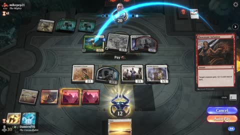 Watch MTG Arena Video Replay - Boros Aggro by DamienF16 VS Selesnya Midrange by mikepep21 - Premier Draft