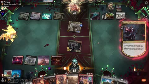 Watch MTG Arena Video Replay - Rowan, Scion of War by saitama VS Rocco, Street Chef by MrPerson - Historic Brawl