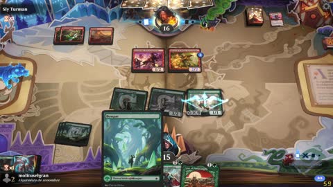 Watch MTG Arena Video Replay - Mono Green Aggro by molituselgran VS Mono Red Aggro by Sly Turman - Standard Event