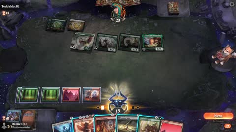Watch MTG Arena Video Replay - Temur Midrange by DamienF16 VS Selesnya Midrange by TeddyMac83 - Chromatic Cube Draft