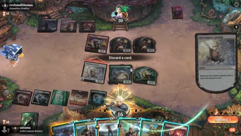 Watch MTG Arena Video Replay - 5 Color Midrange by saitama VS Rakdos Midrange by reelsmallthomas - Premier Draft