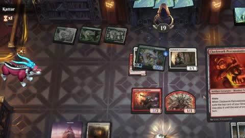 Watch MTG Arena Video Replay - Mono Red Aggro by HamHocks42 VS Selesnya Aggro by Kattar - Standard Play