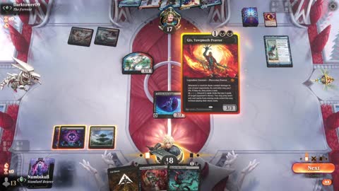 Watch MTG Arena Video Replay - Mono Black Aggro by Numbskull VS Izzet Midrange by Darktower09 - Traditional Standard Ranked