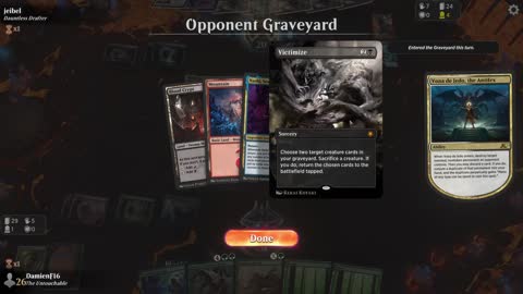 Watch MTG Arena Video Replay - Temur Midrange by DamienF16 VS 5 Color Midrange by jeibel - Chromatic Cube Draft