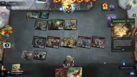 Watch MTG Arena Video Replay - Gruul Aggro by CunicoliGoblin VS Mono Green Midrange by Smir - Traditional Historic Ranked