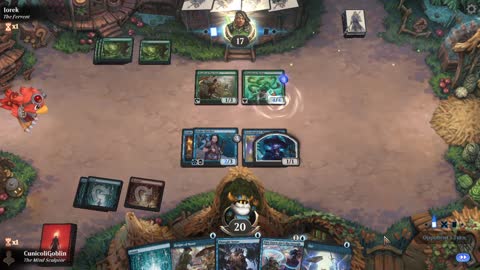 Watch MTG Arena Video Replay - Izzet Midrange by CunicoliGoblin VS Mono Green Midrange by Iorek - Alchemy Play