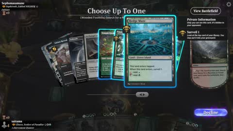 Watch MTG Arena Video Replay - Choco, Seeker of Paradise by saitama VS Sephiroth, Fabled SOLDIER by Sephsmasamune - MWM Brawl Builder