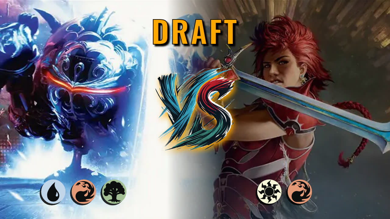 Watch MTG Arena Draft Video - Temur Midrange by saitama VS Boros Aggro by DMcCleary - a00714