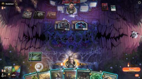 Watch MTG Arena Video Replay - Mono Green Aggro by utku VS Grixis Aggro by Dosbriser - Standard Ranked